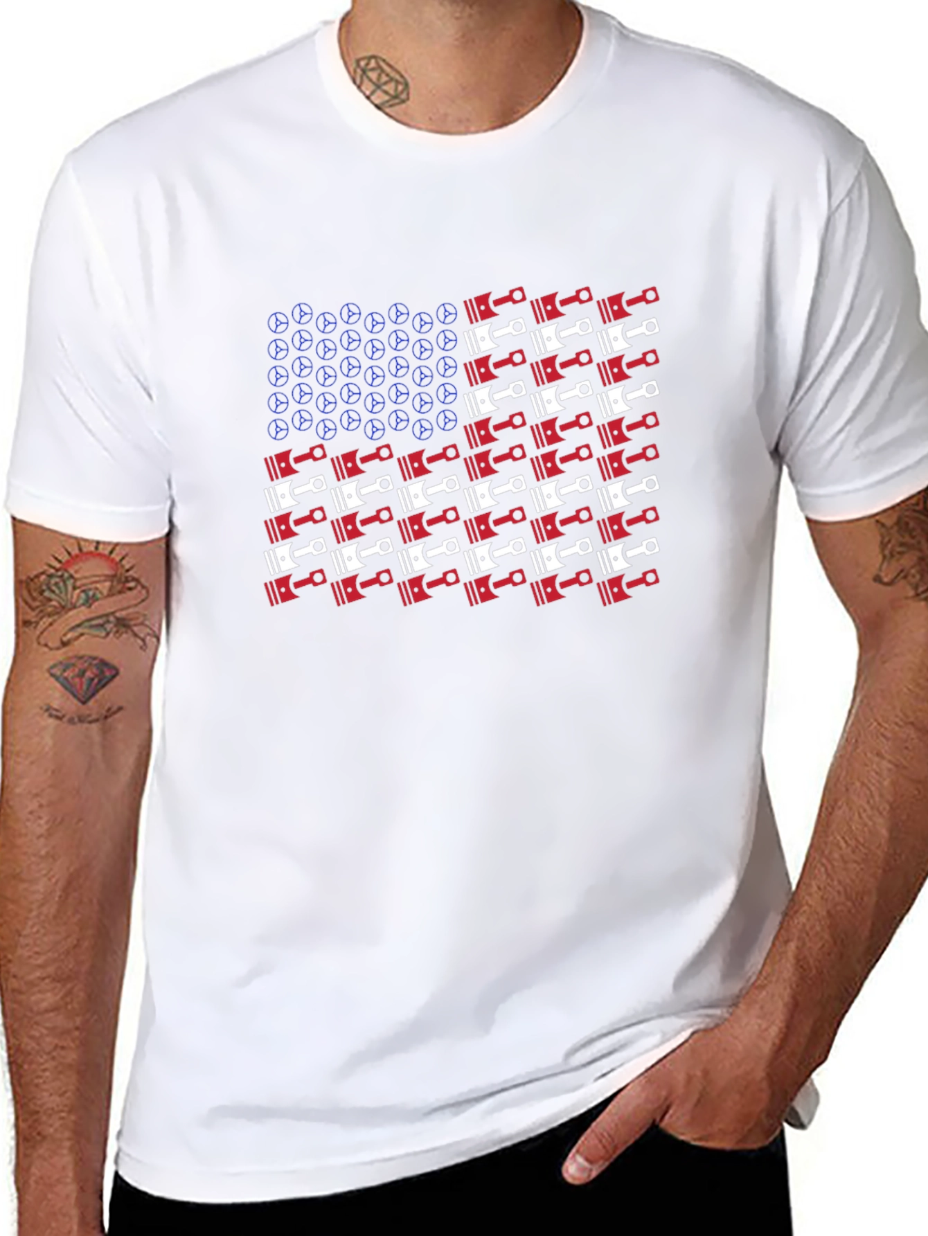 American Piston Flag Graphic T-Shirt