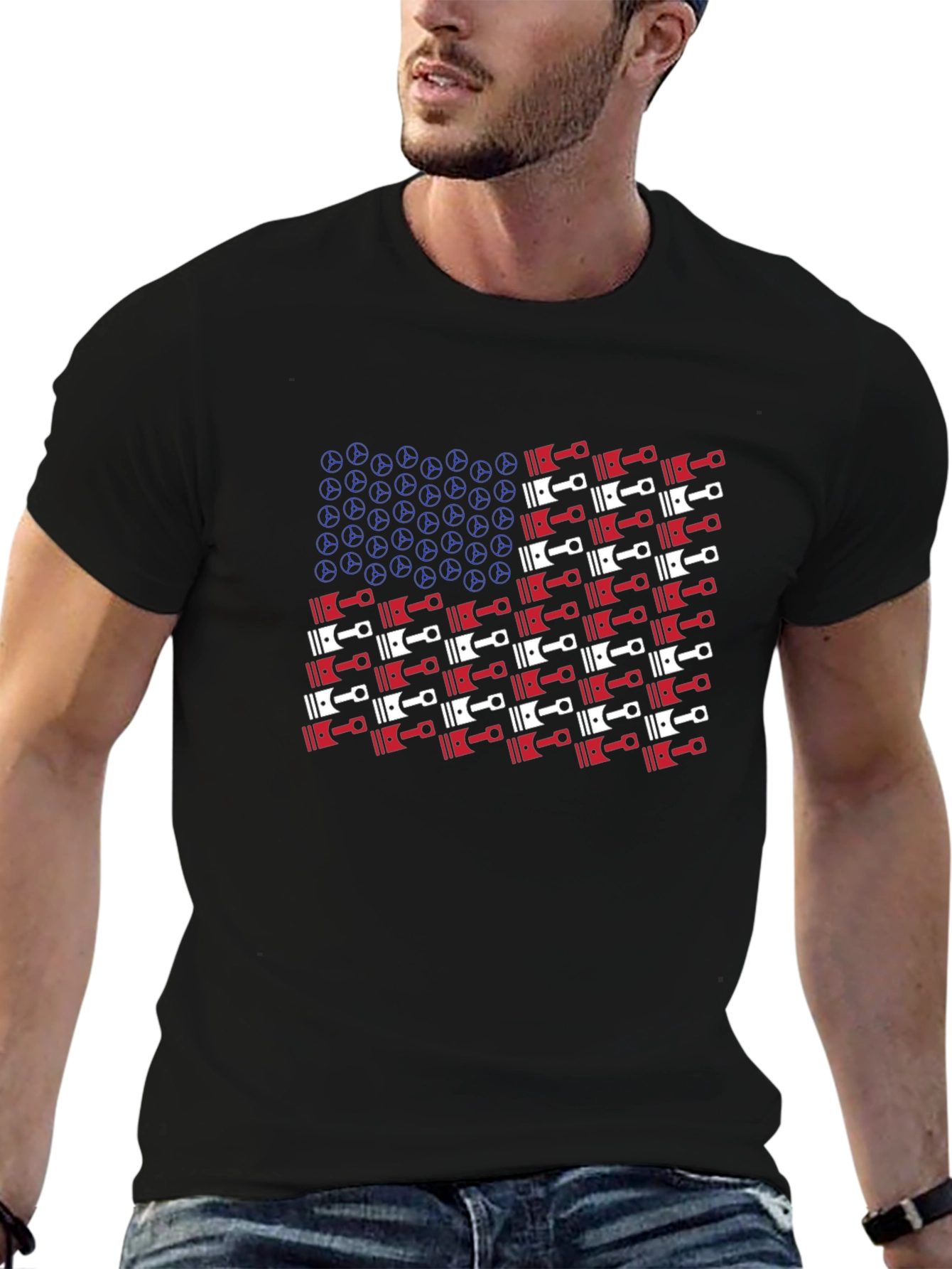 American Piston Flag Graphic T-Shirt