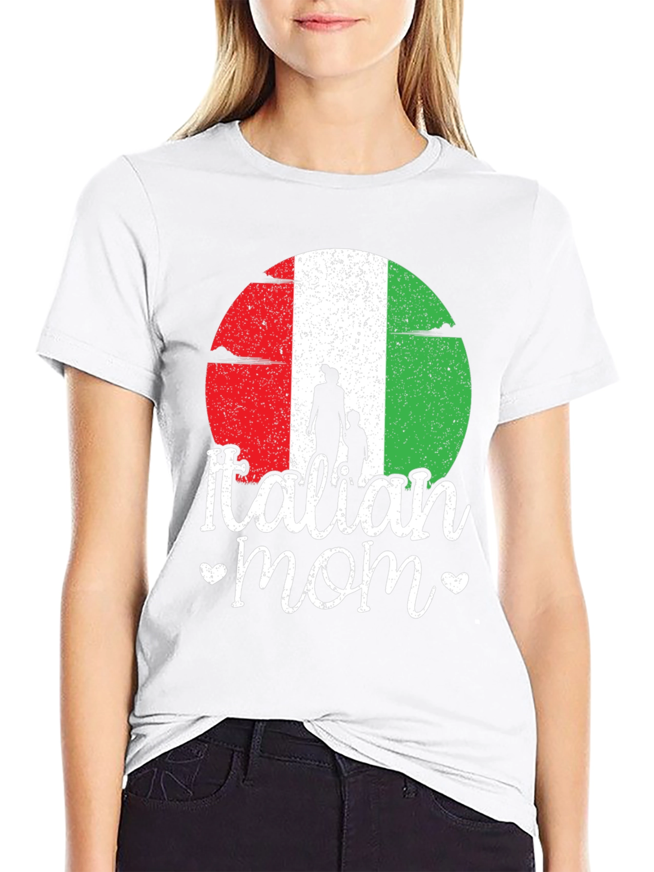 Italian Mom Graphic T-Shirt - Black
