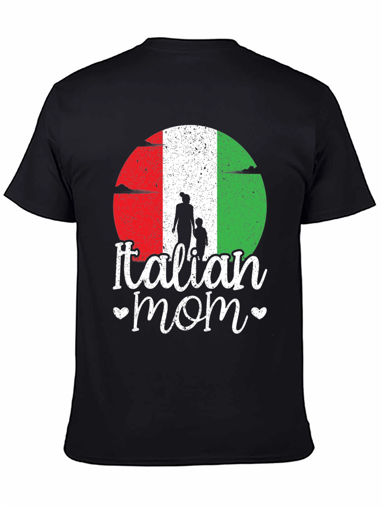 Italian Mom Graphic T-Shirt - Black