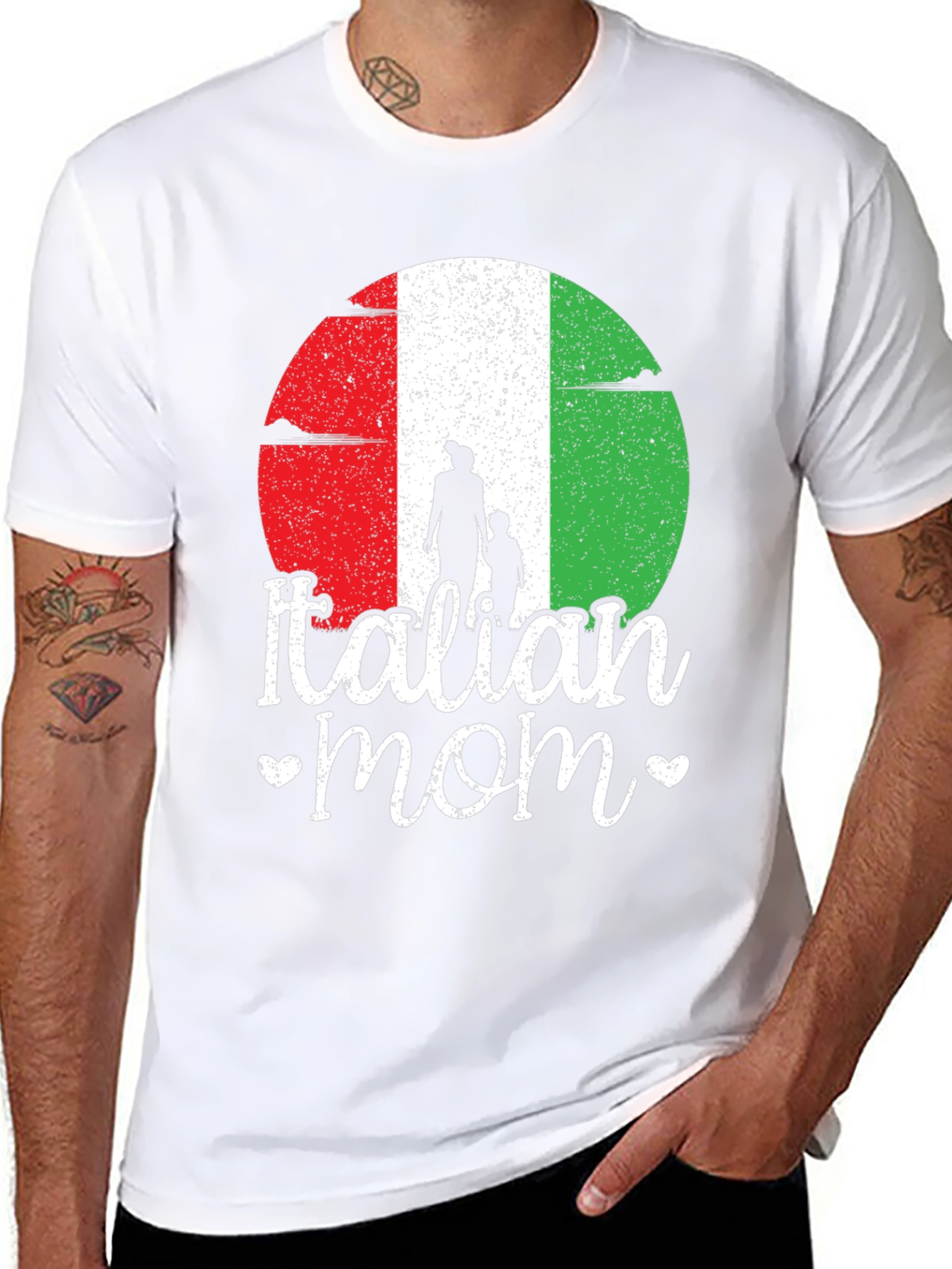 Italian Mom Graphic T-Shirt - Black