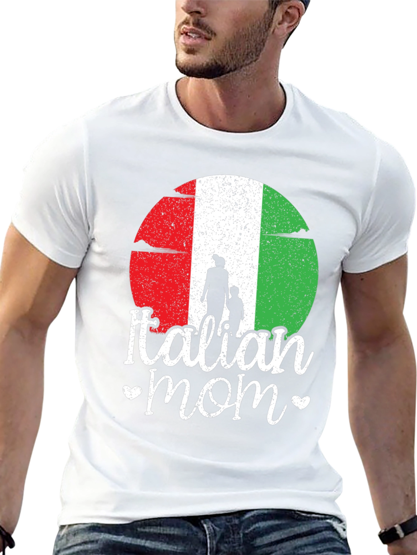 Italian Mom Graphic T-Shirt - Black
