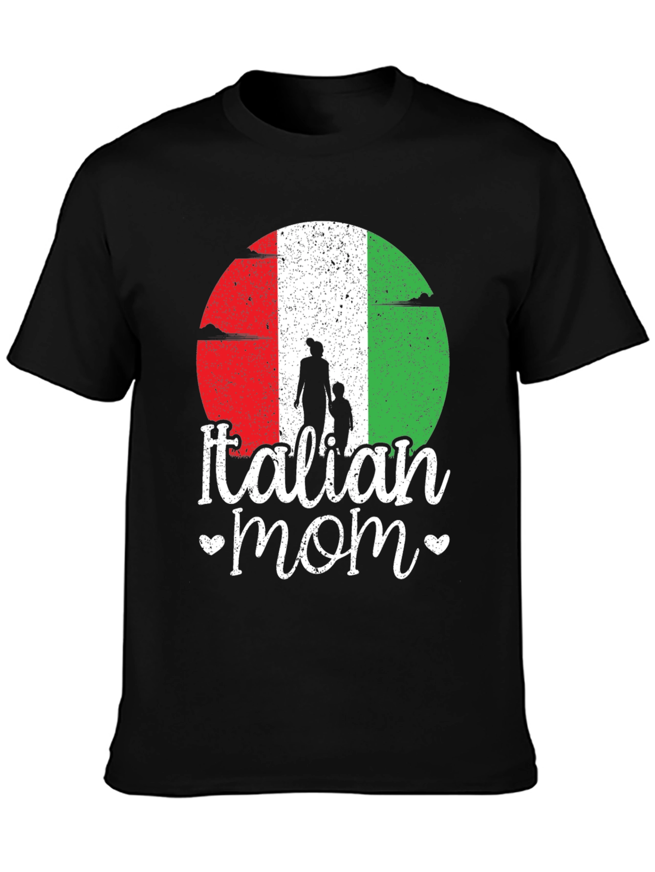 Italian Mom Graphic T-Shirt - Black
