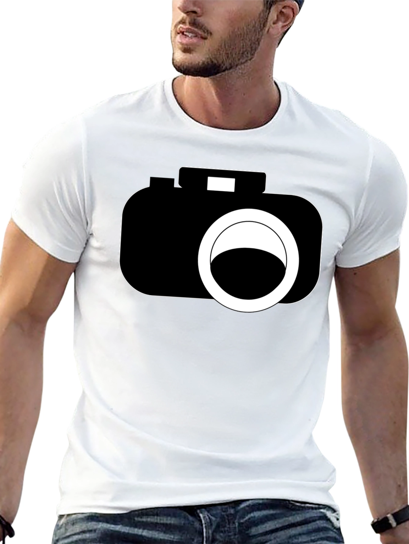 Camera Graphic Black T-Shirt - Photography Lover