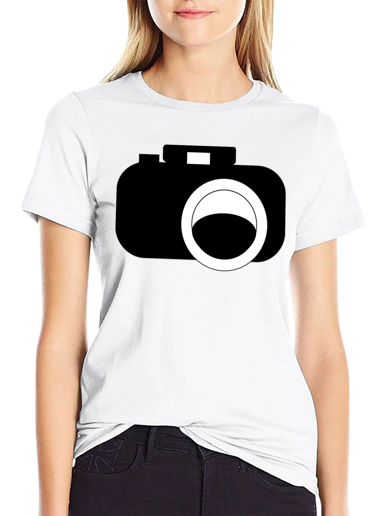 Camera Graphic Black T-Shirt - Photography Lover