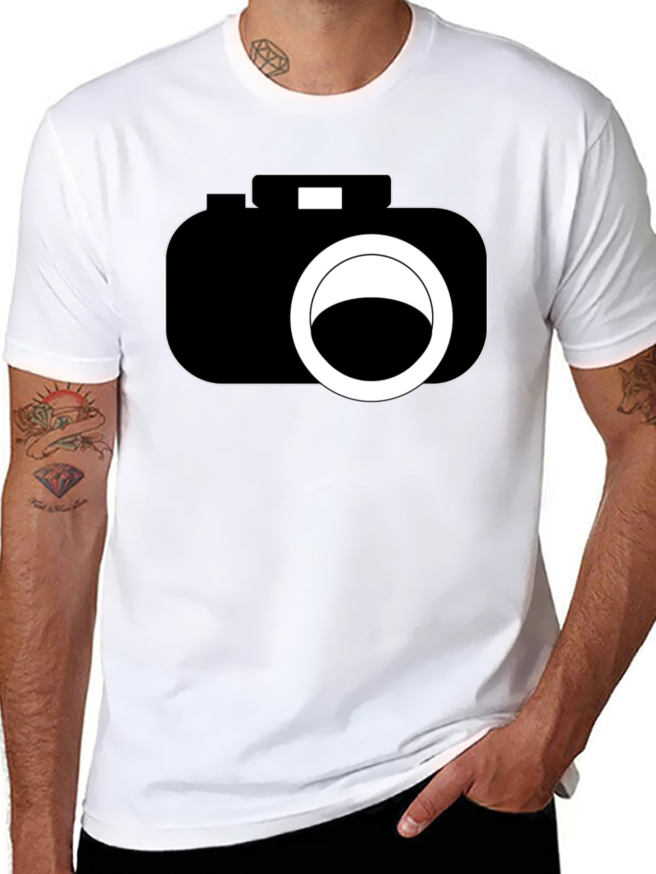 Camera Graphic Black T-Shirt - Photography Lover