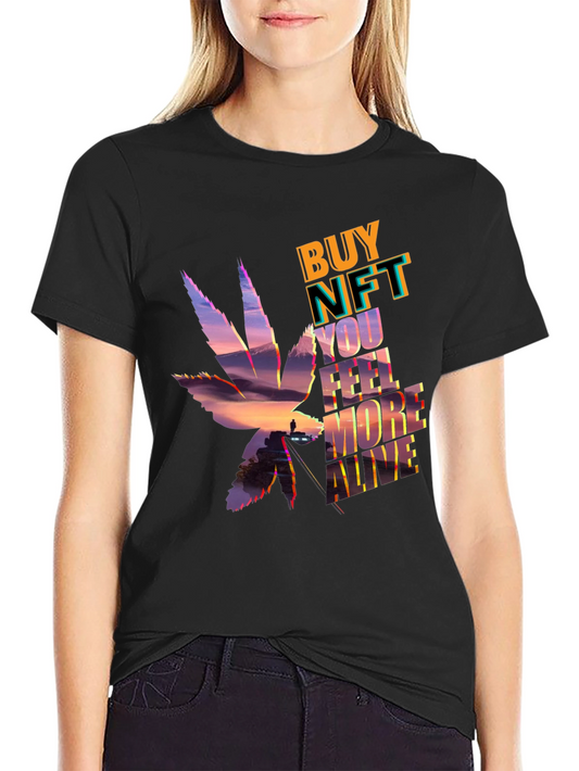 Buy NFT Feel More Alive Black Graphic T-Shirt