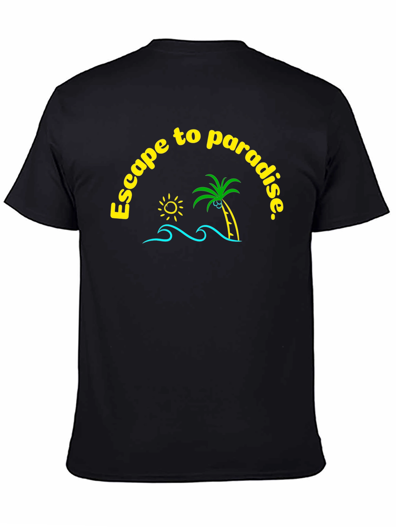 Escape to Paradise Graphic T-Shirt - Black