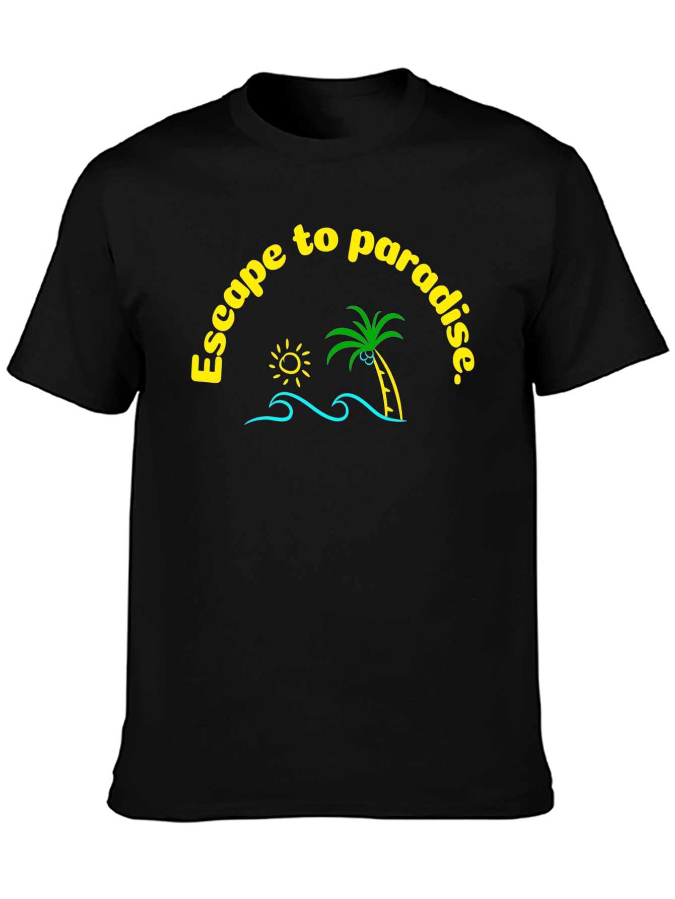 Escape to Paradise Graphic T-Shirt - Black