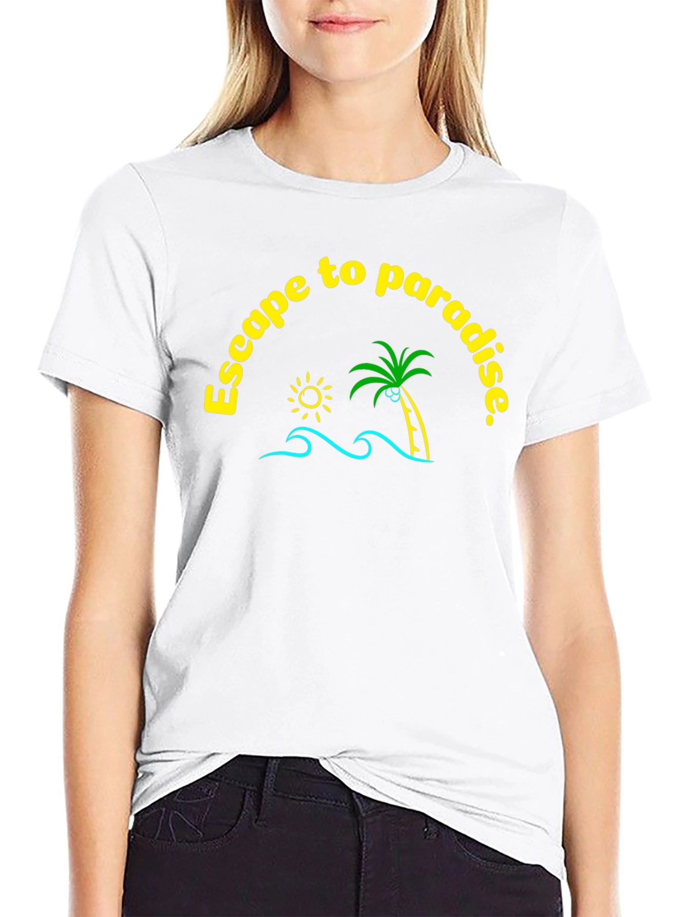 Escape to Paradise Graphic T-Shirt - Black