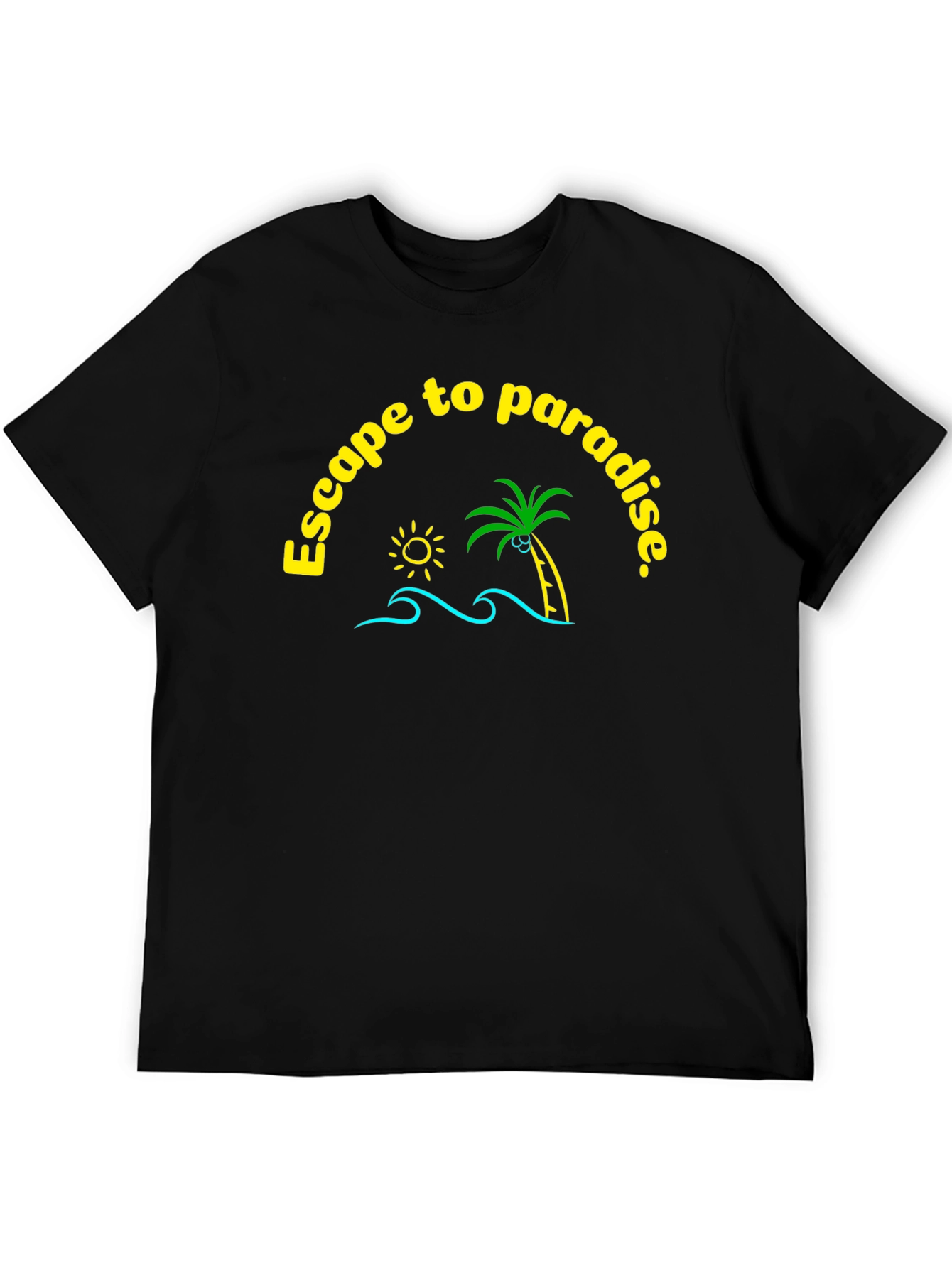 Escape to Paradise Graphic T-Shirt - Black