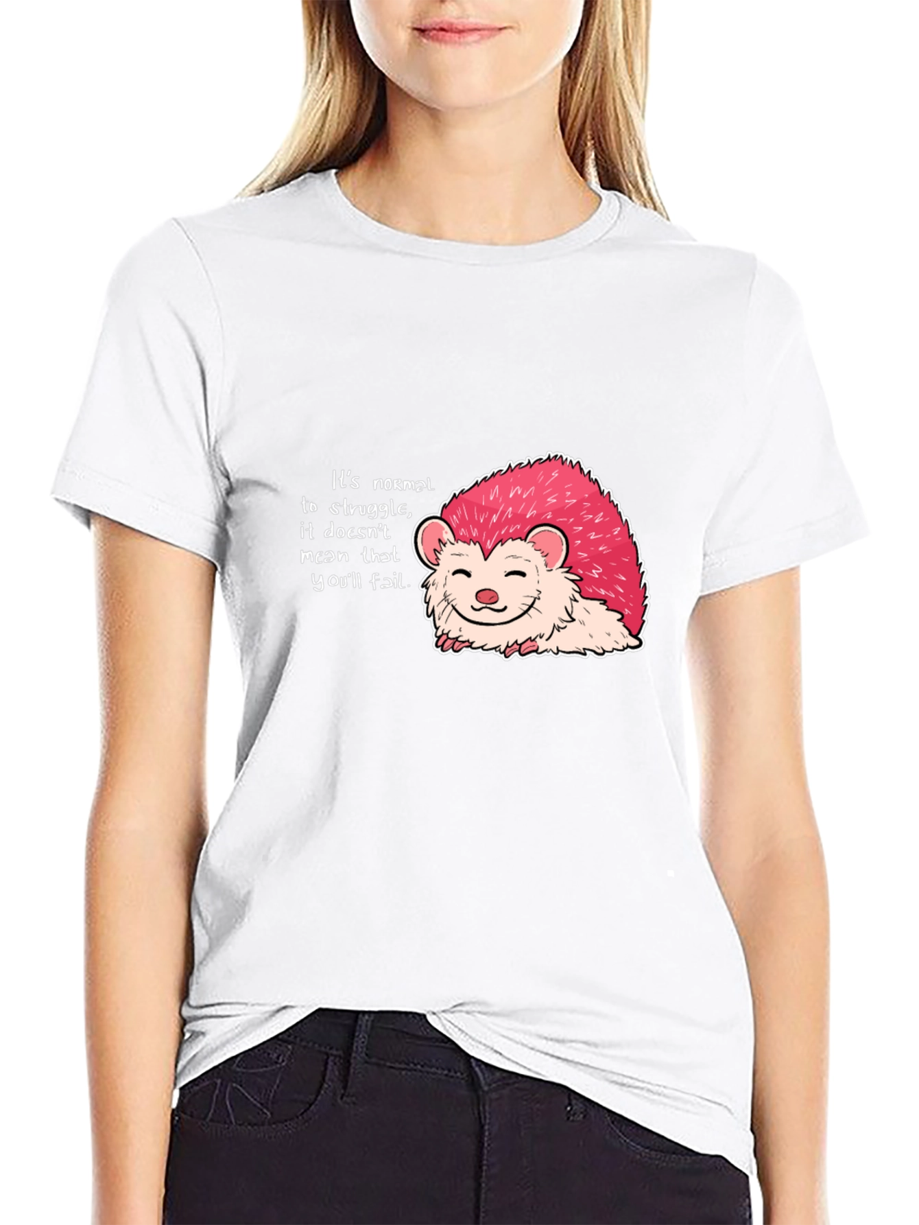 Motivational Hedgehog Graphic Tee - Black