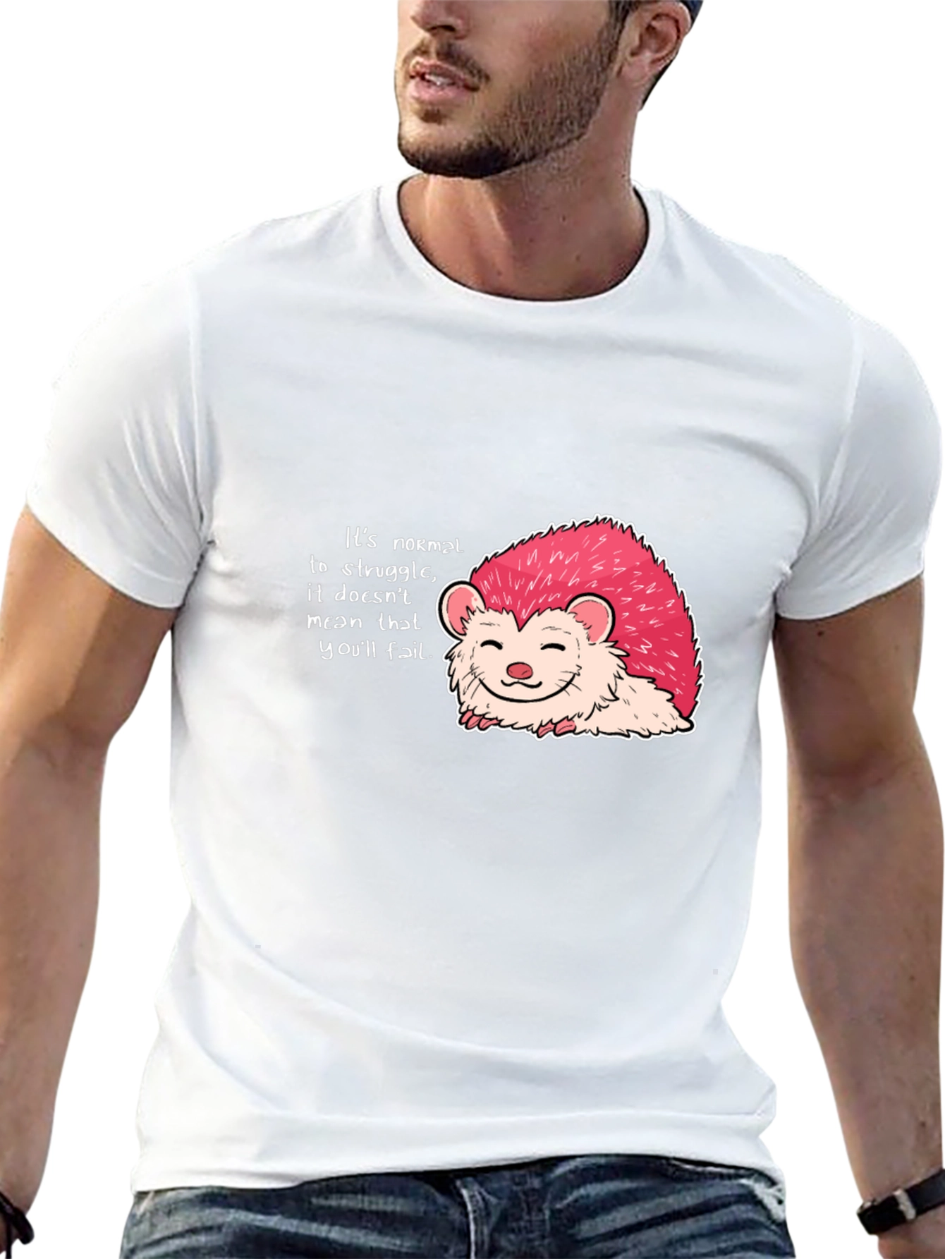 Motivational Hedgehog Graphic Tee - Black