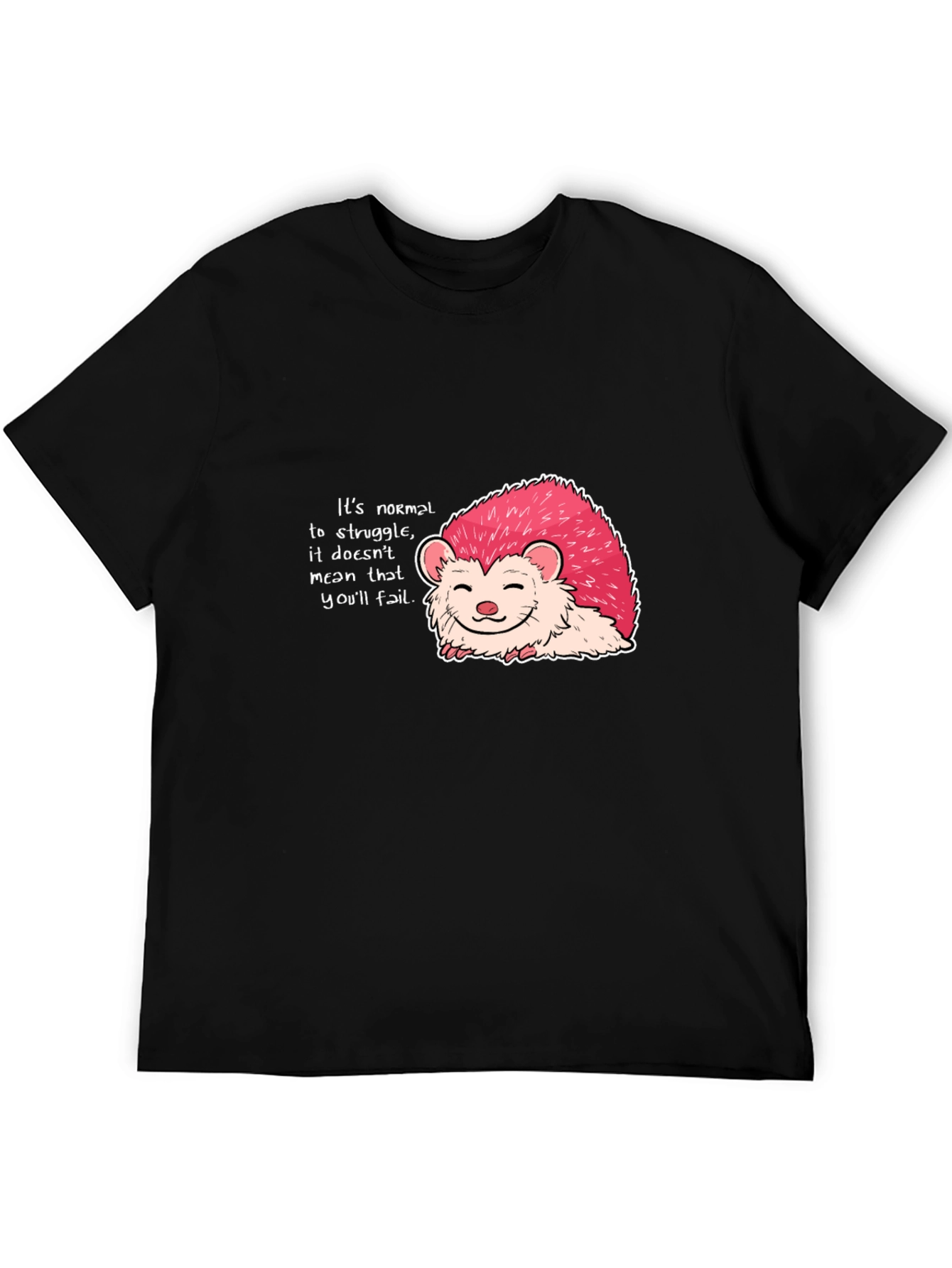 Motivational Hedgehog Graphic Tee - Black