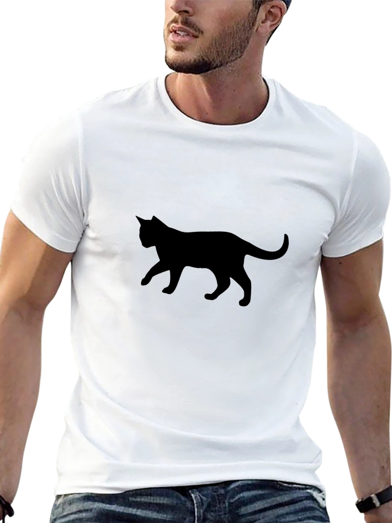 Black Cat Silhouette T-Shirt