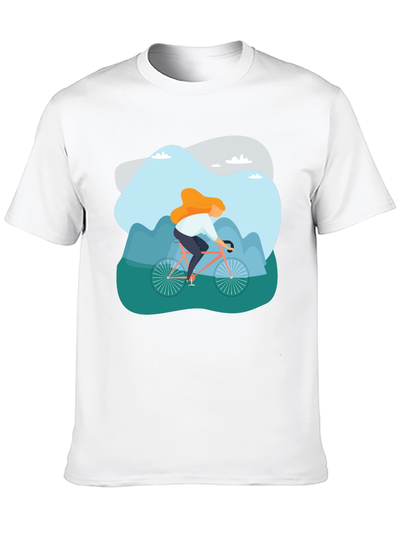 Cycling Adventure Graphic Tee - Black Cotton T-Shirt