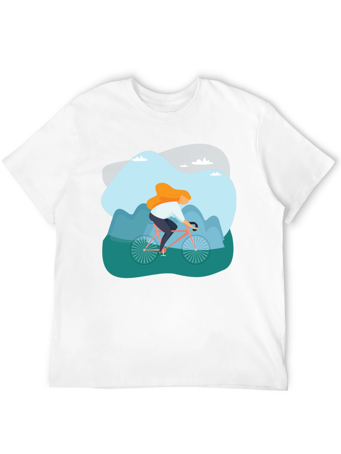 Cycling Adventure Graphic Tee - Black Cotton T-Shirt