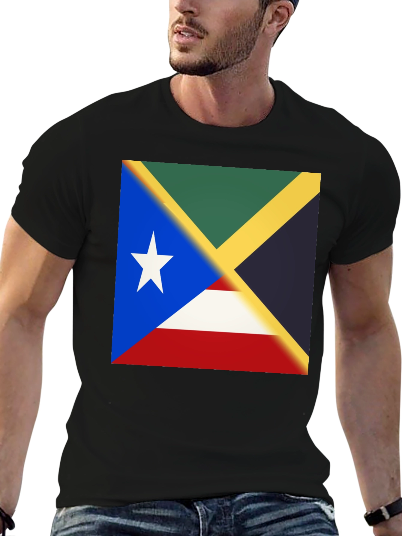 Island Pride Tee - Jamaica Puerto Rico Flag Shirt