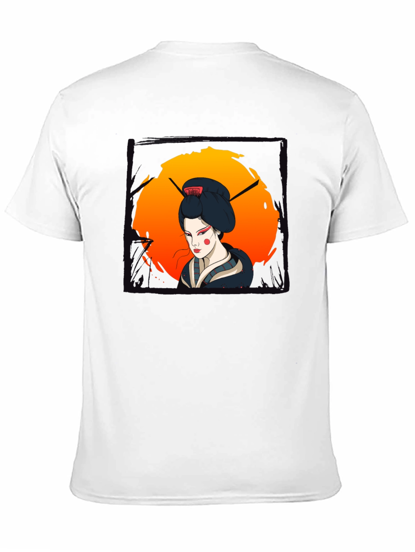 Geisha Graphic Print Black T-Shirt