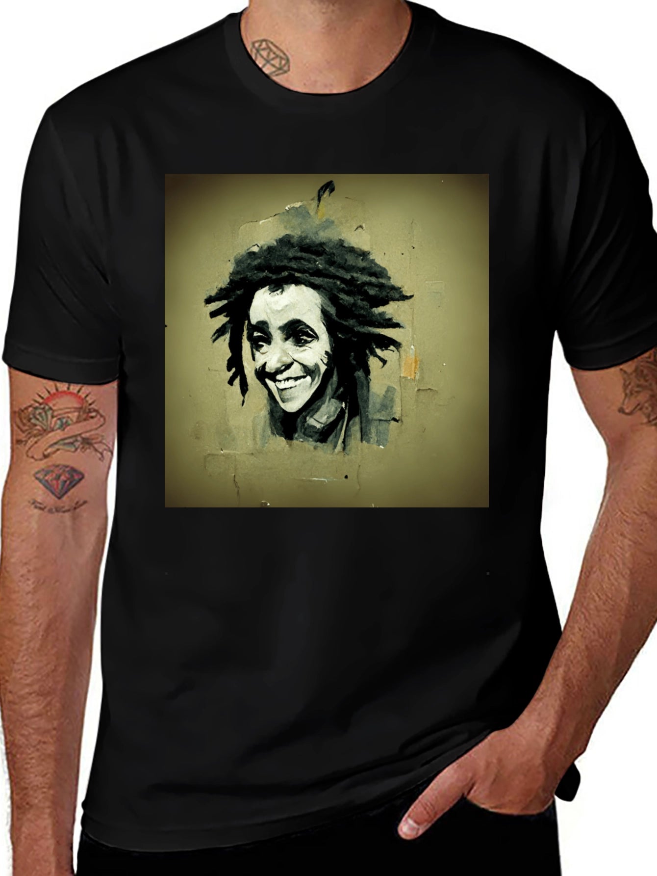 Rasta Portrait Graphic Tee - Unique Style