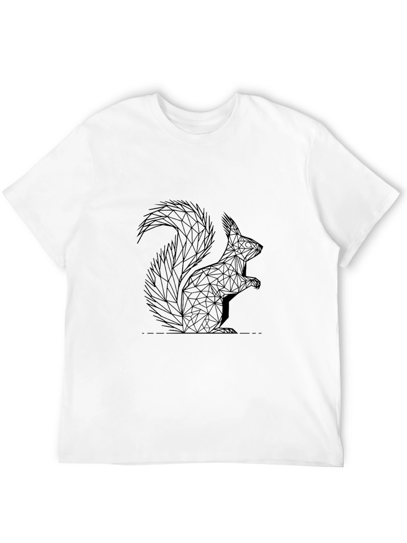 Geometric Squirrel Graphic Black T-Shirt