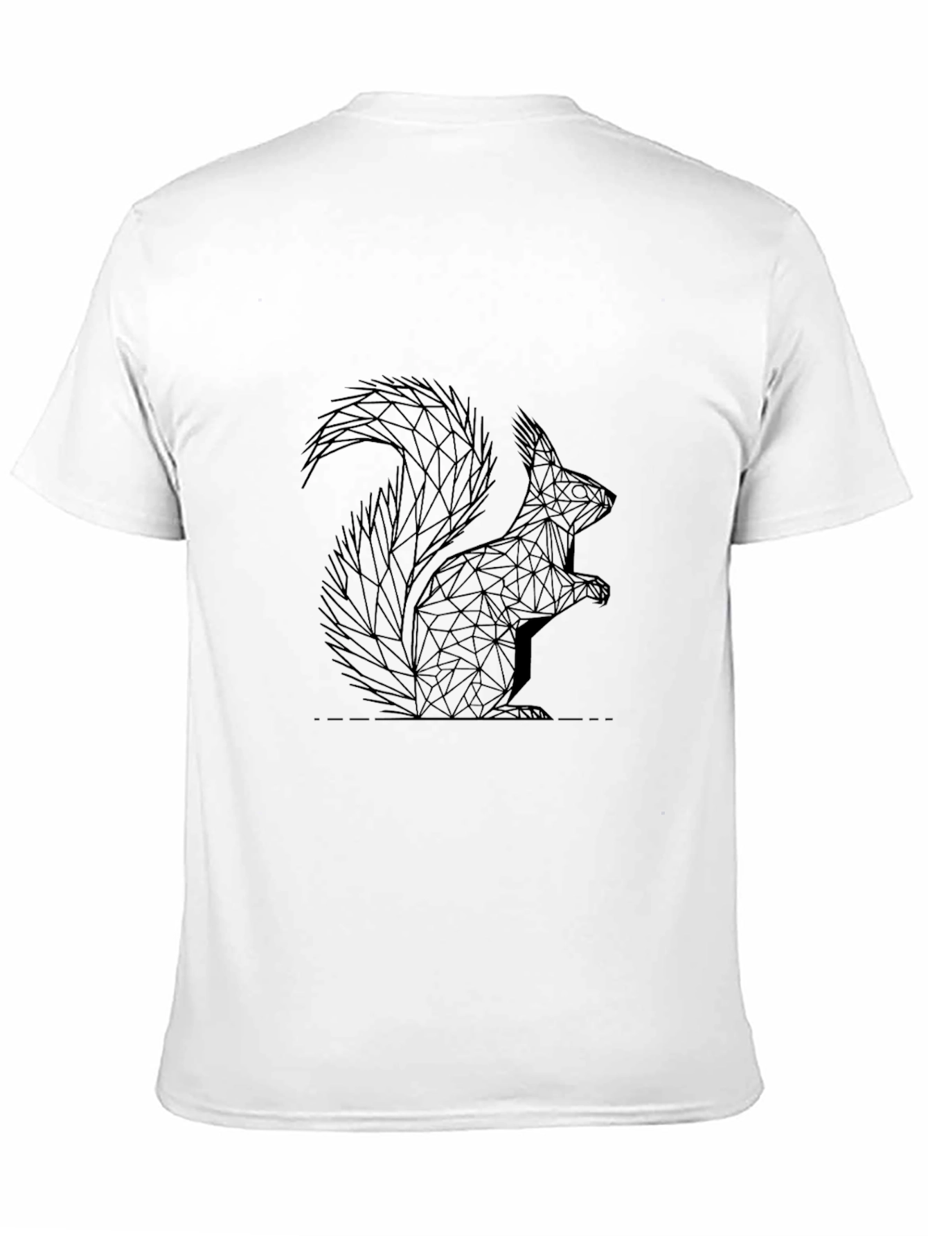 Geometric Squirrel Graphic Black T-Shirt