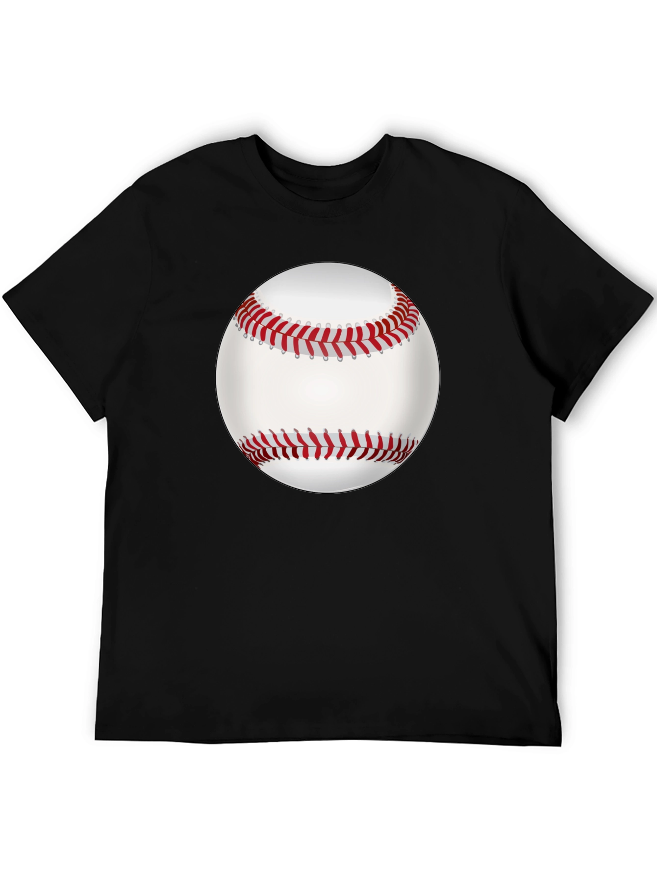Baseball Graphic Tee - Black Cotton Casual Shirt