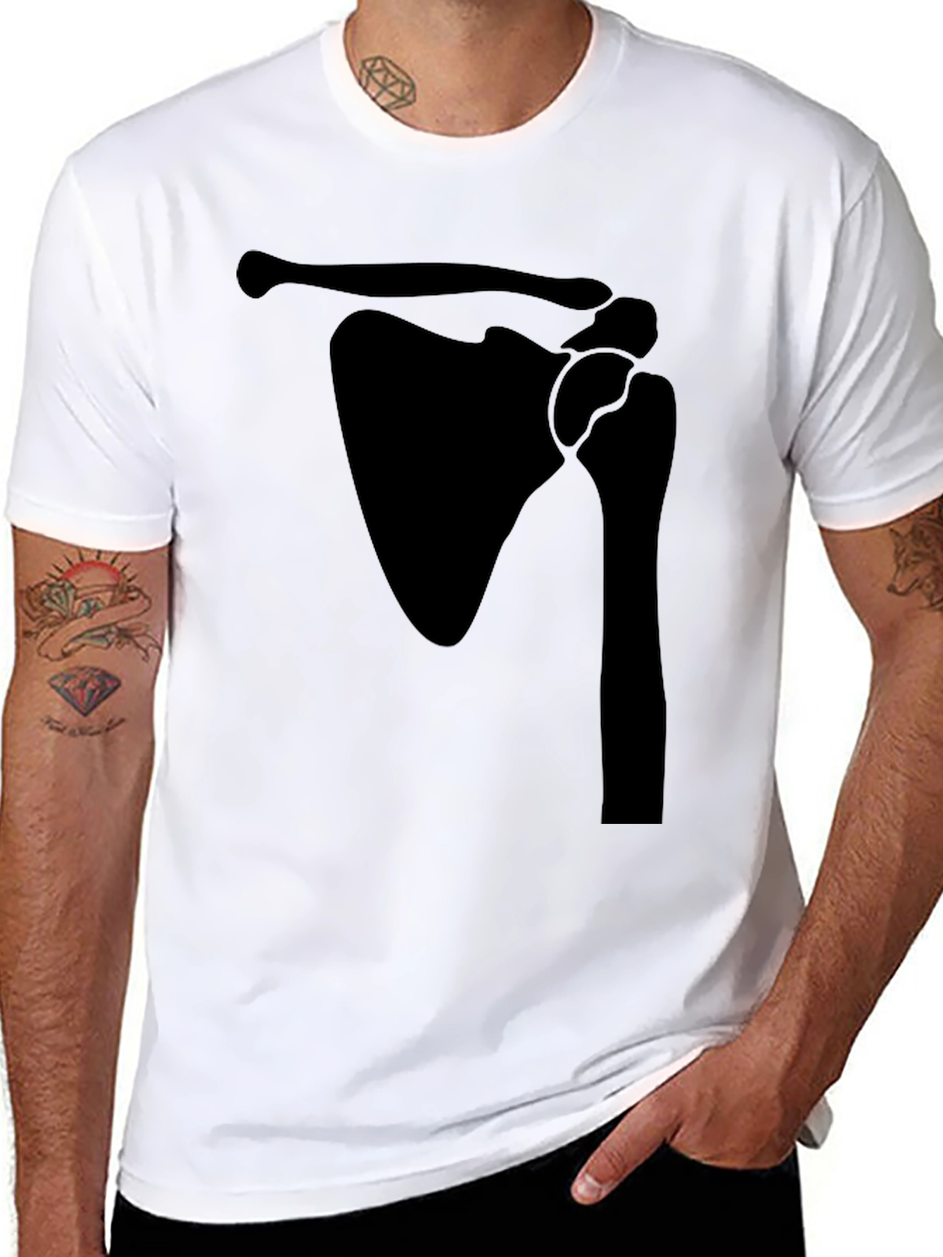Shoulder Anatomy Print Black T-Shirt
