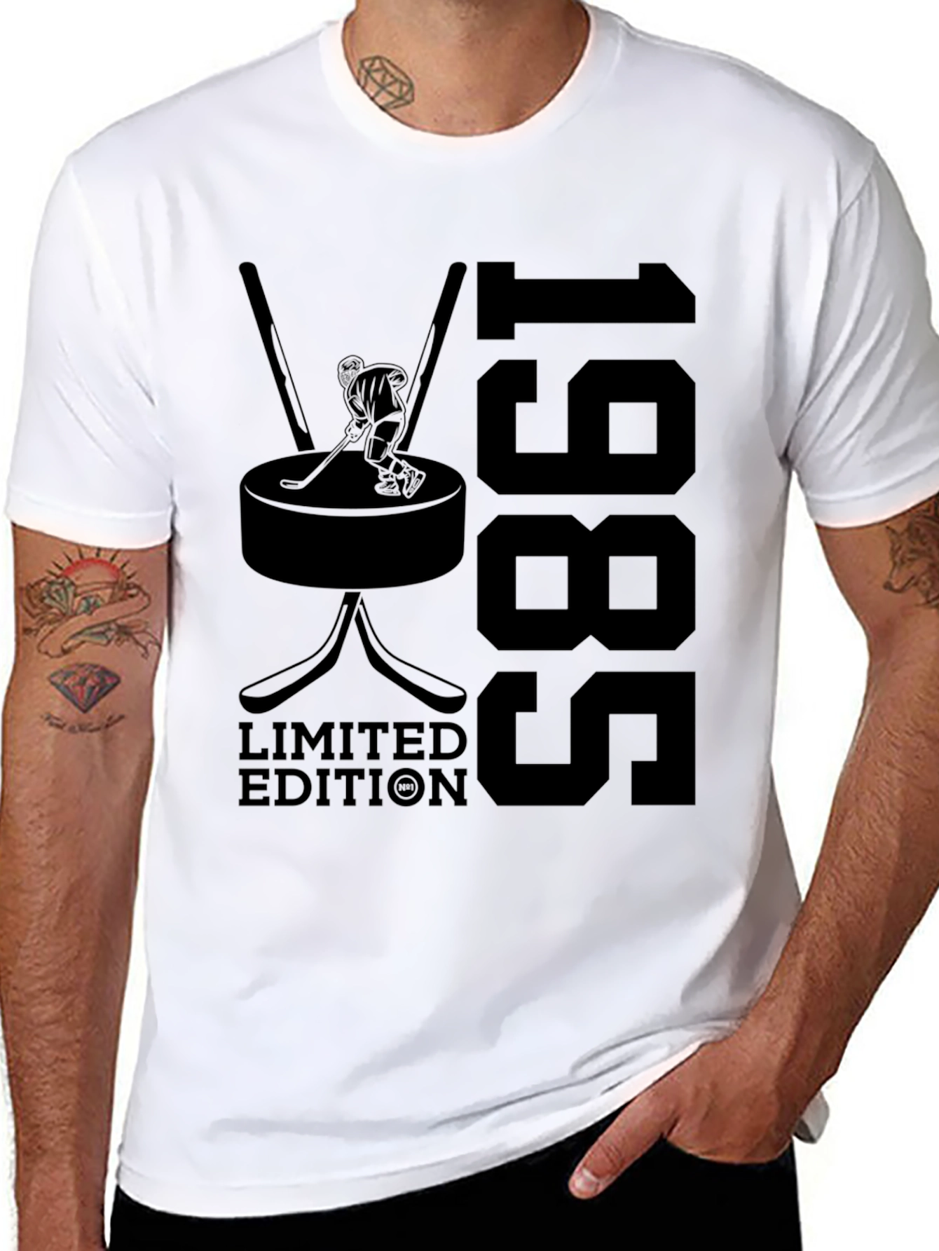 Limited Edition 1985 Hockey T-Shirt - Classic Black Tee