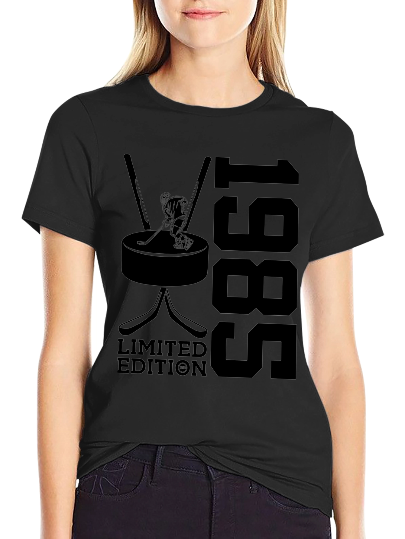 Limited Edition 1985 Hockey T-Shirt - Classic Black Tee