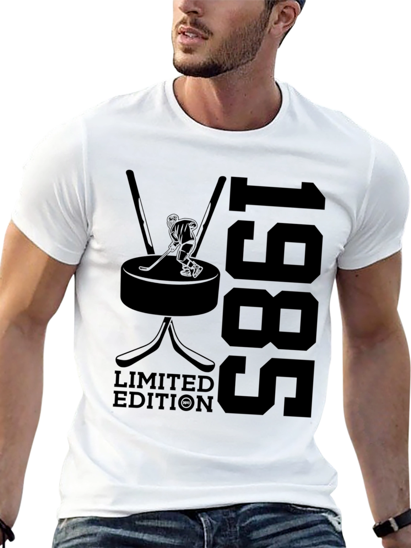 Limited Edition 1985 Hockey T-Shirt - Classic Black Tee