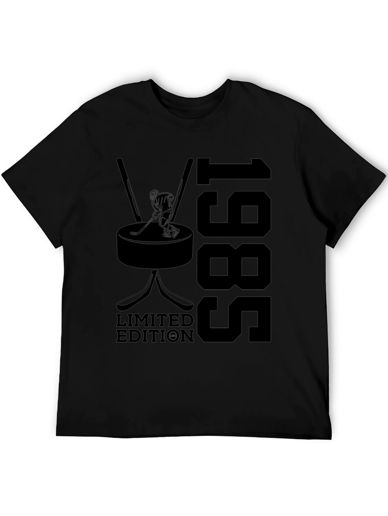 Limited Edition 1985 Hockey T-Shirt - Classic Black Tee