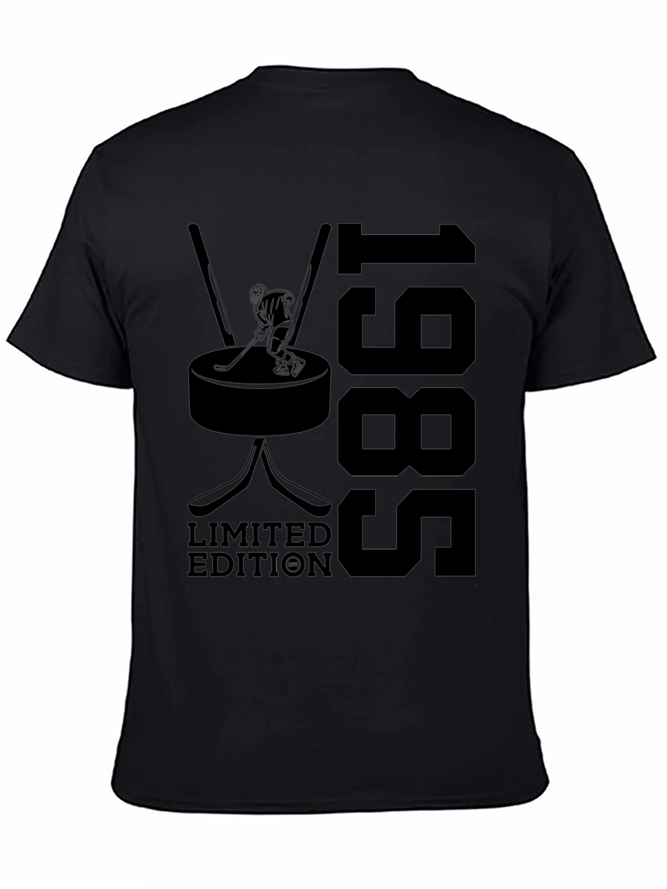 Limited Edition 1985 Hockey T-Shirt - Classic Black Tee