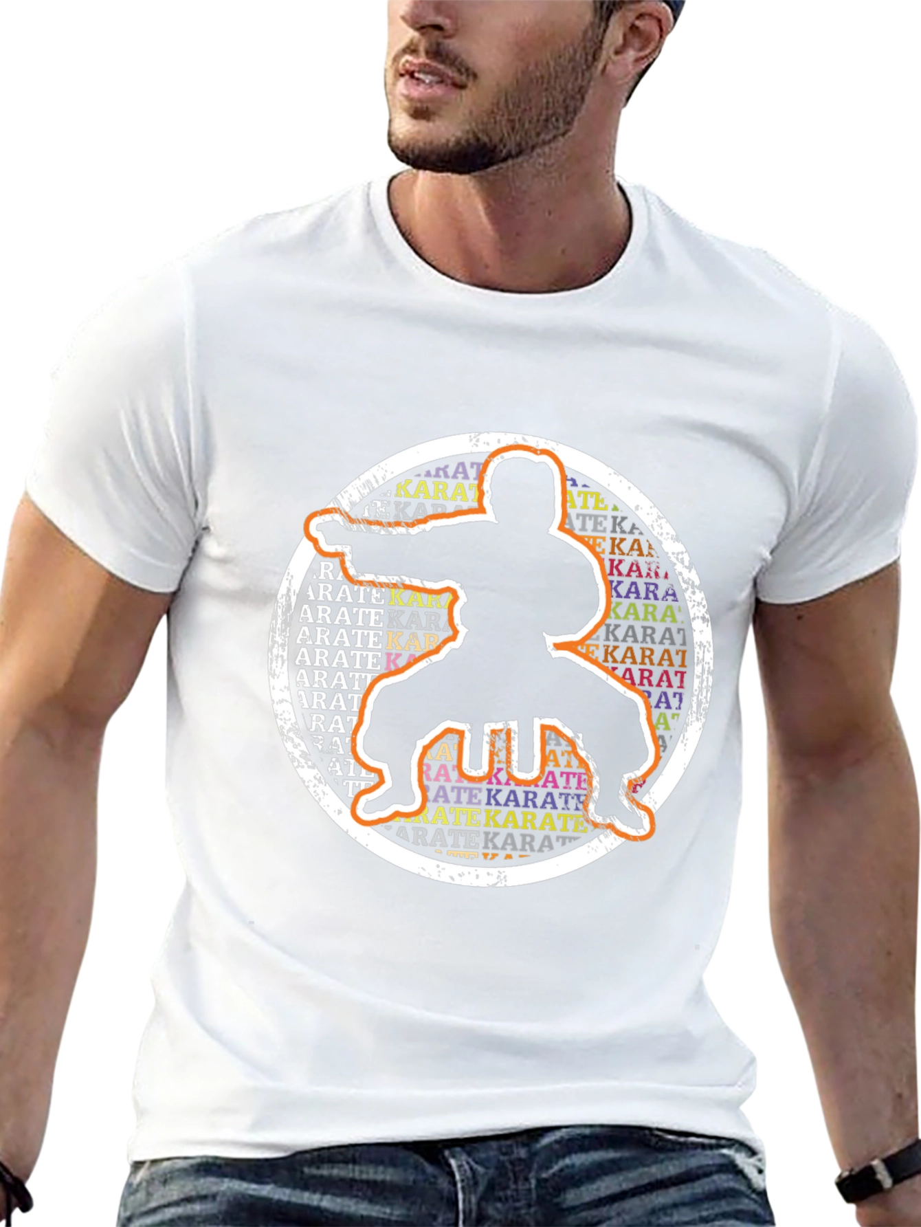 Karate Silhouette Graphic T-Shirt
