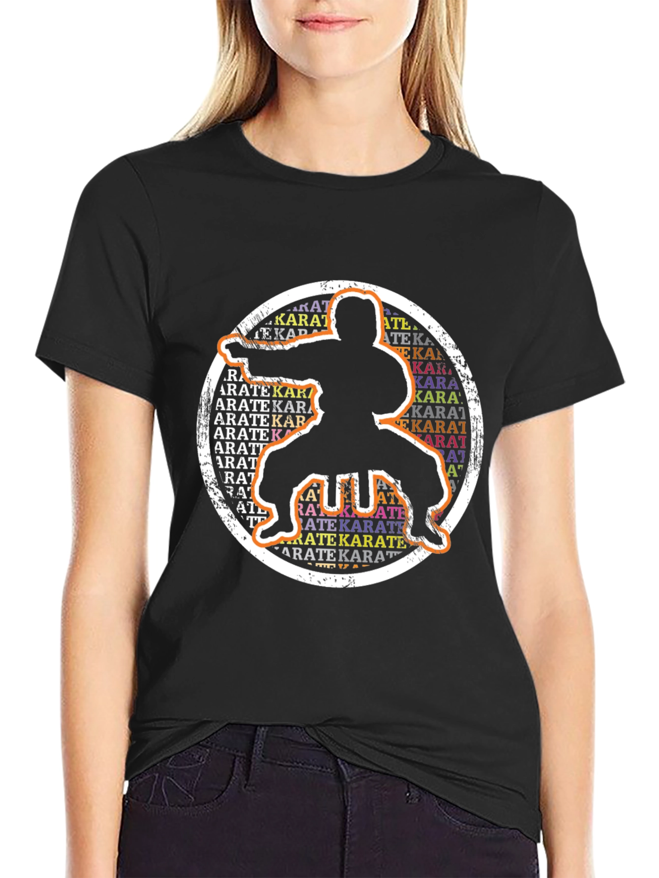 Karate Silhouette Graphic T-Shirt