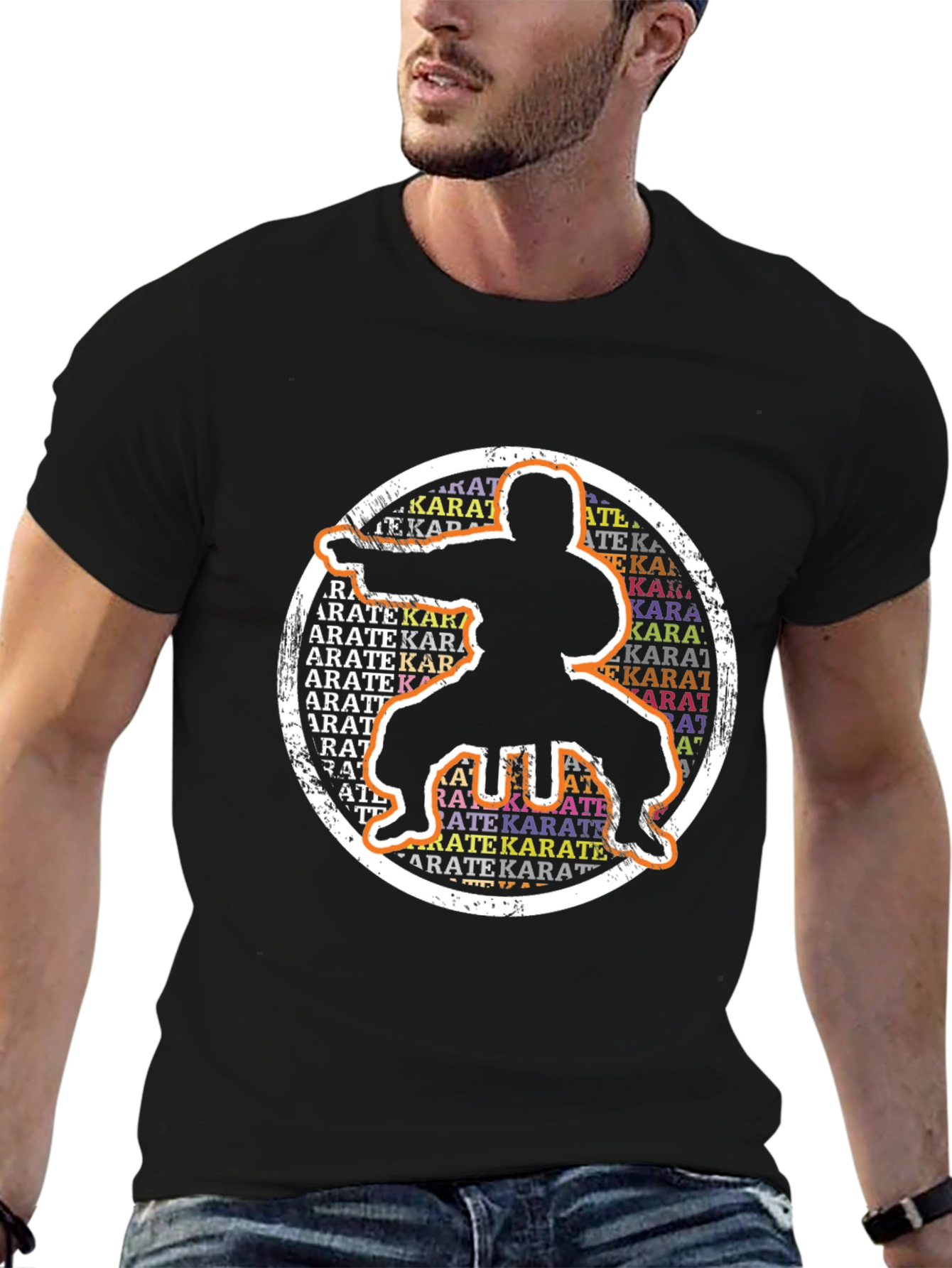 Karate Silhouette Graphic T-Shirt
