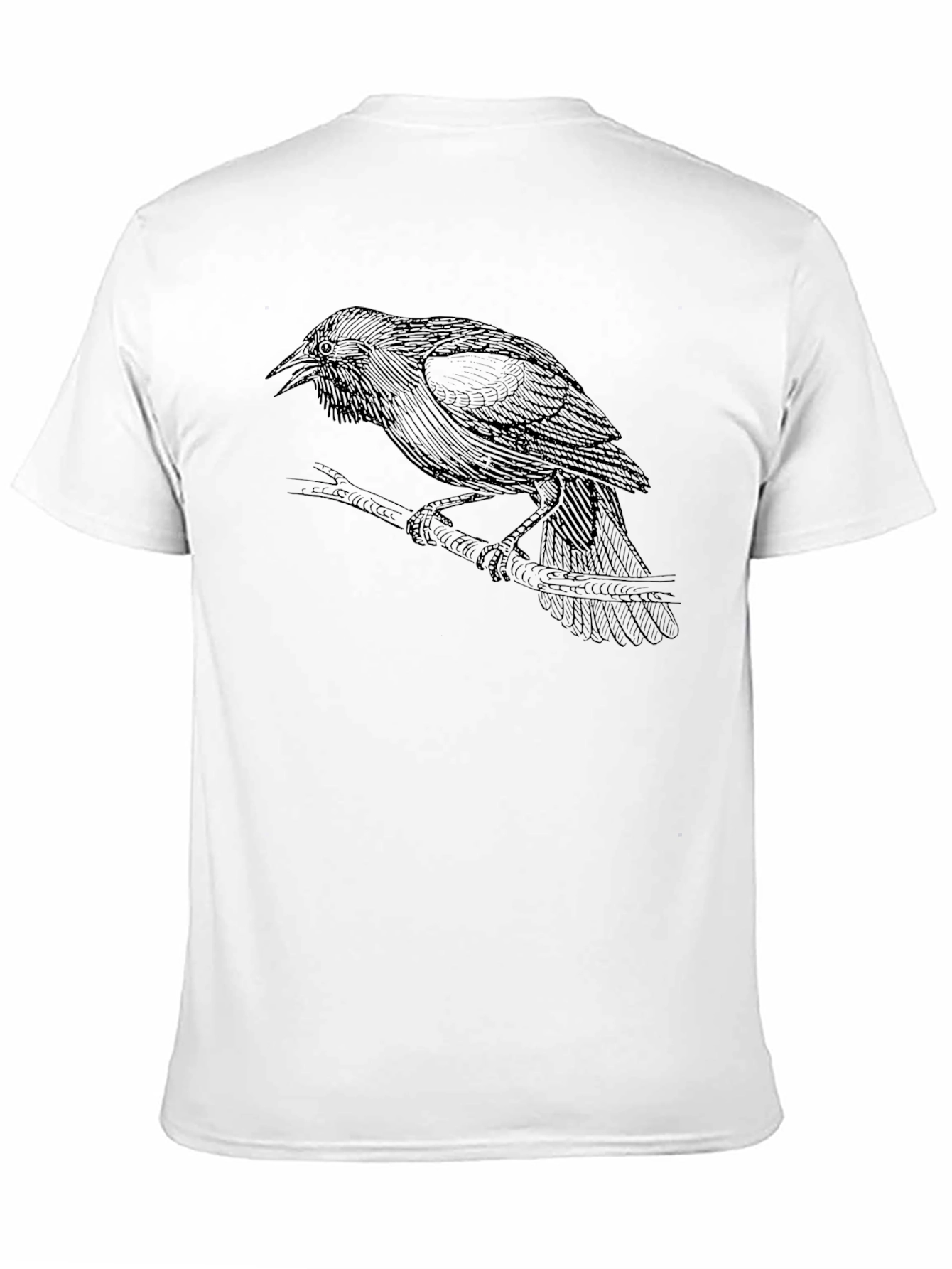 Raven Graphic Tee - Black Cotton T-Shirt