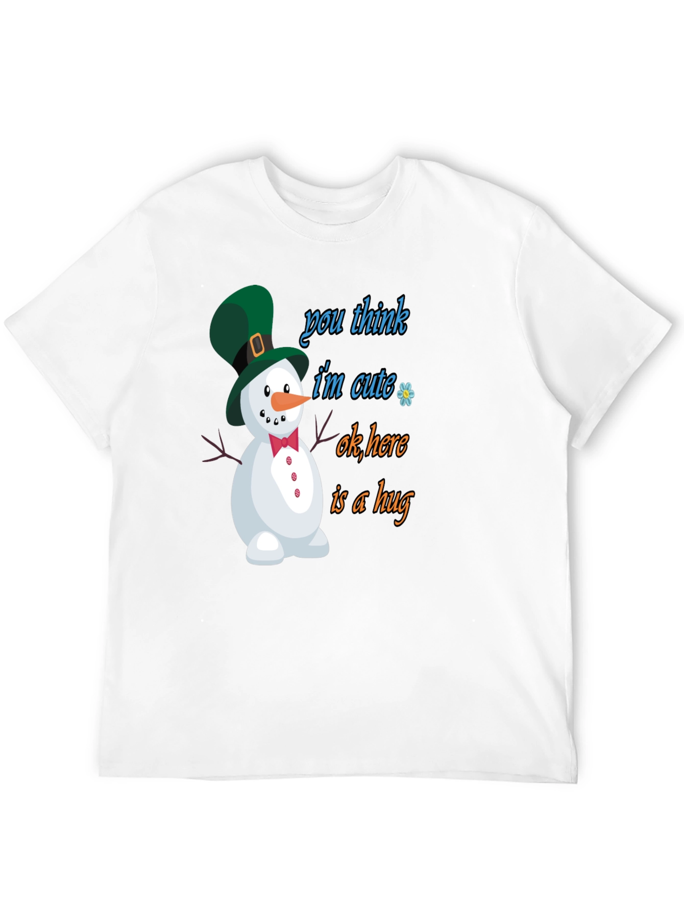 Cute Snowman Graphic Tee - Hug