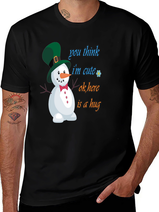 Cute Snowman Graphic Tee - Hug