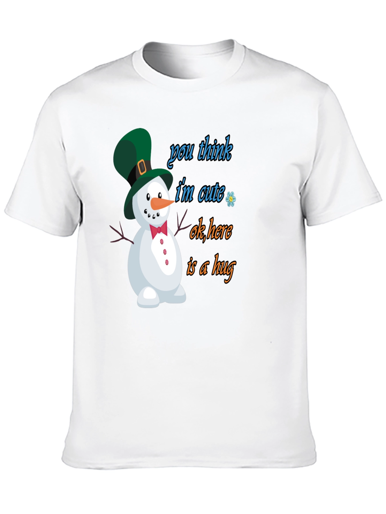 Cute Snowman Graphic Tee - Hug