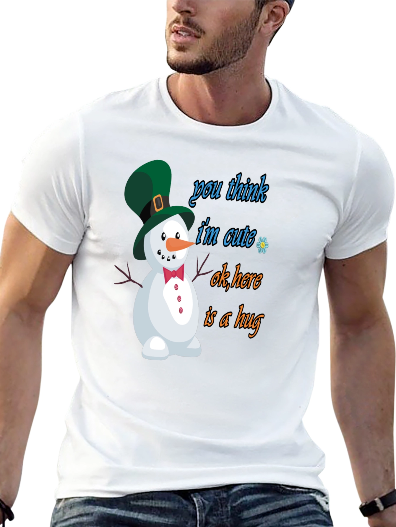 Cute Snowman Graphic Tee - Hug