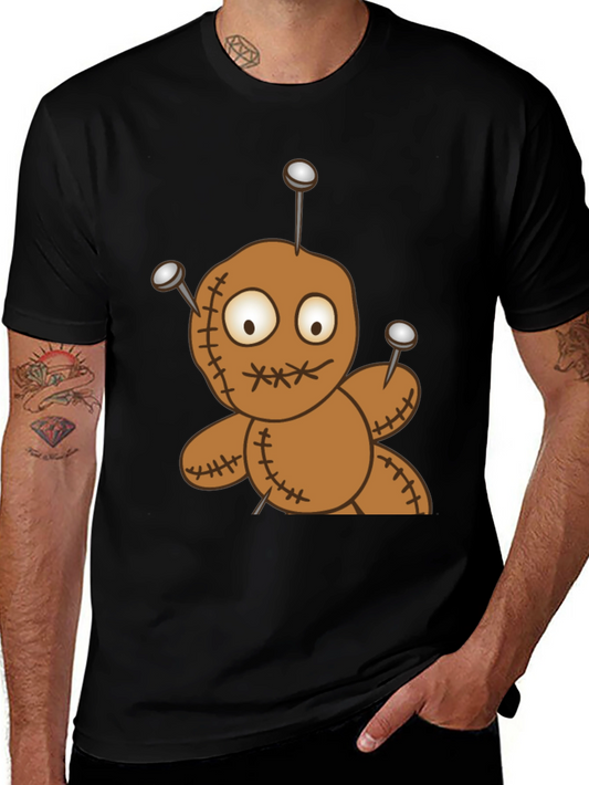 Voodoo Doll Graphic Tee - Black Cotton T-Shirt