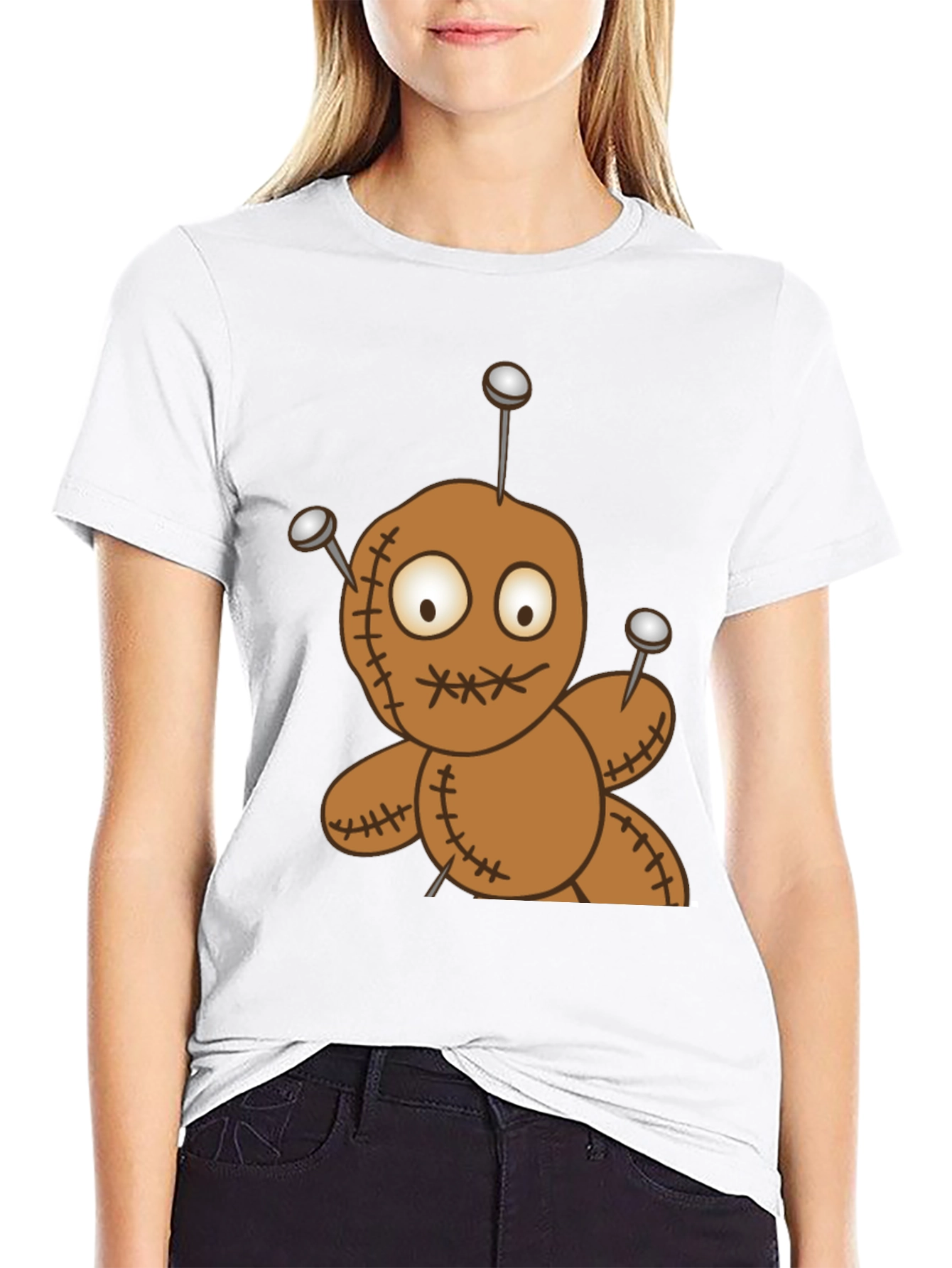 Voodoo Doll Graphic Tee - Black Cotton T-Shirt