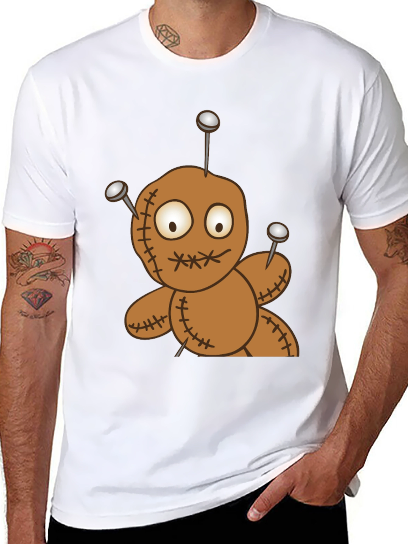 Voodoo Doll Graphic Tee - Black Cotton T-Shirt