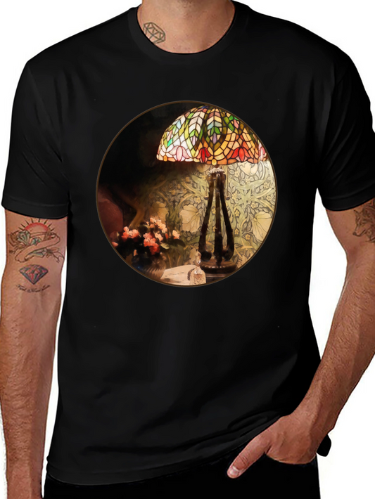 Vintage Lamp Graphic Tee - Unique Design