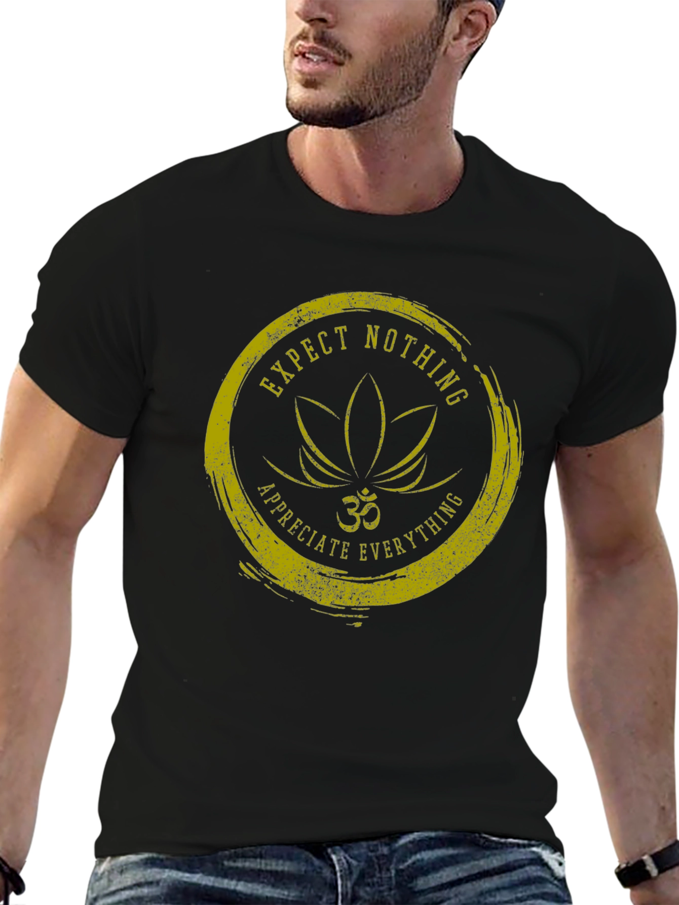 Expect Nothing T-Shirt: Om Lotus Graphic Tee