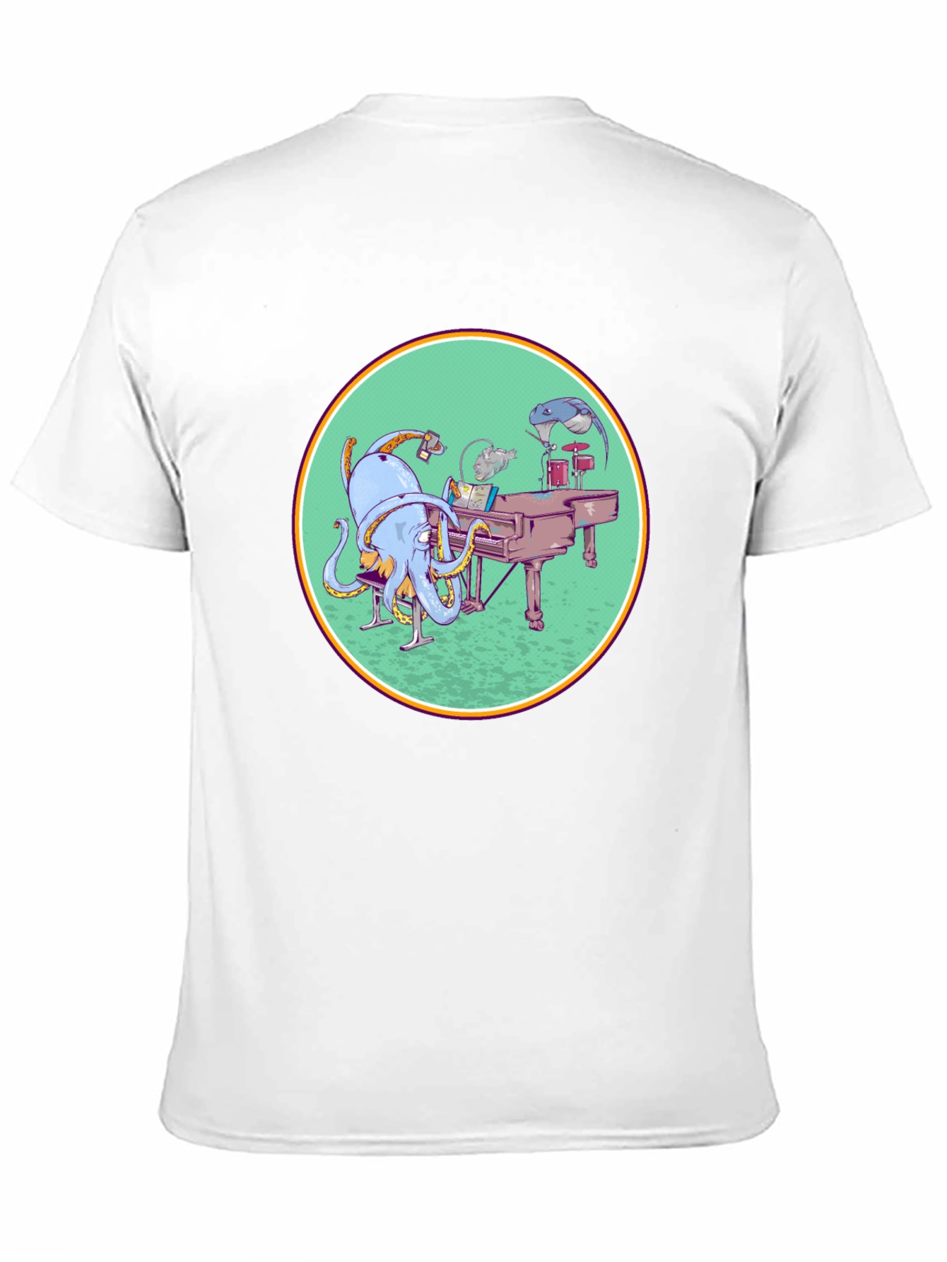 Octopus Musician Graphic Tee - Cool Black T-Shirt