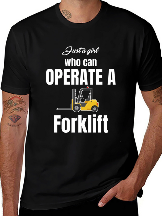 Forklift Operator T-Shirt - Just a Girl Who Can