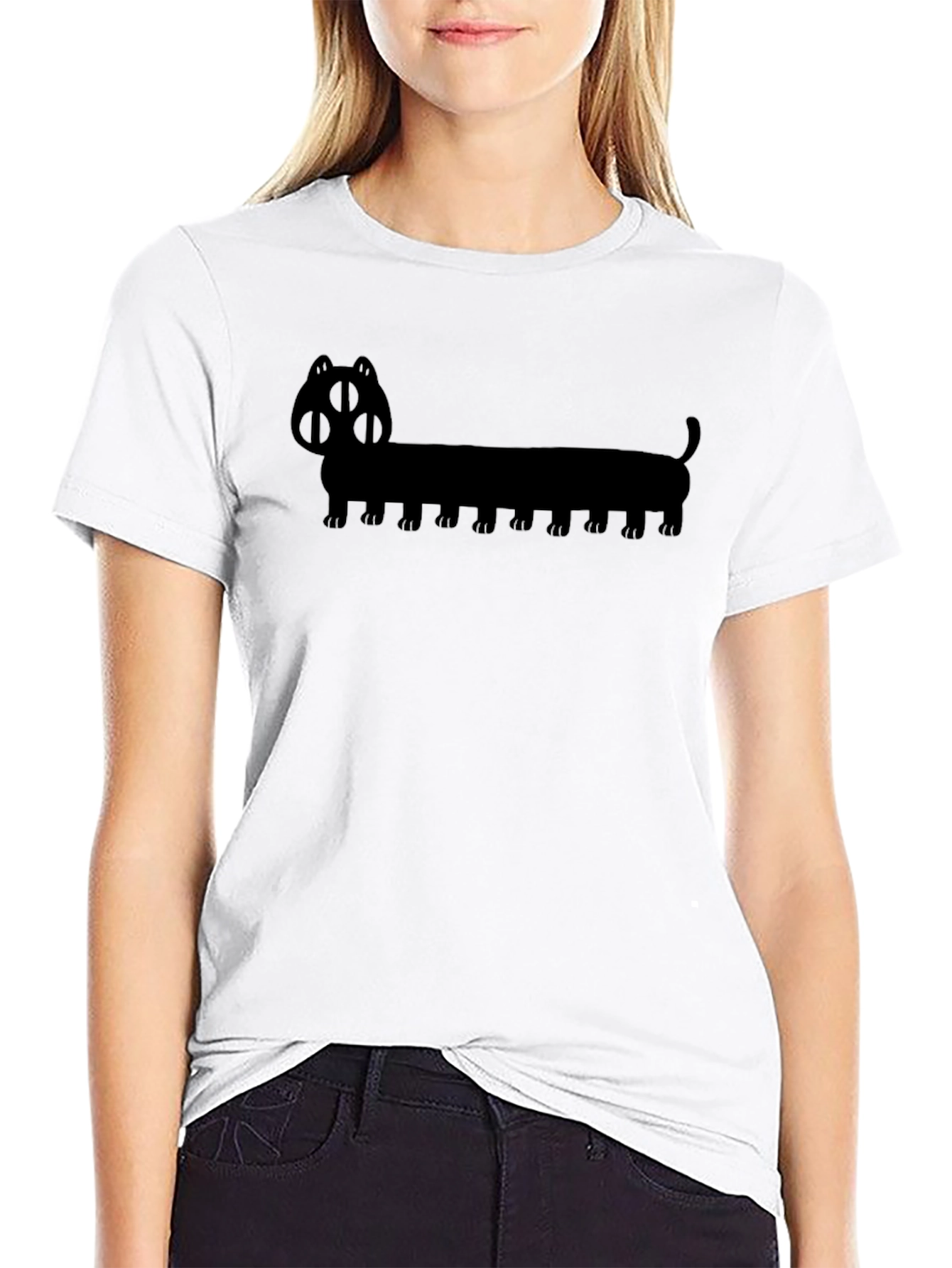 Long Dog Silhouette T-Shirt - Unique Graphic Tee