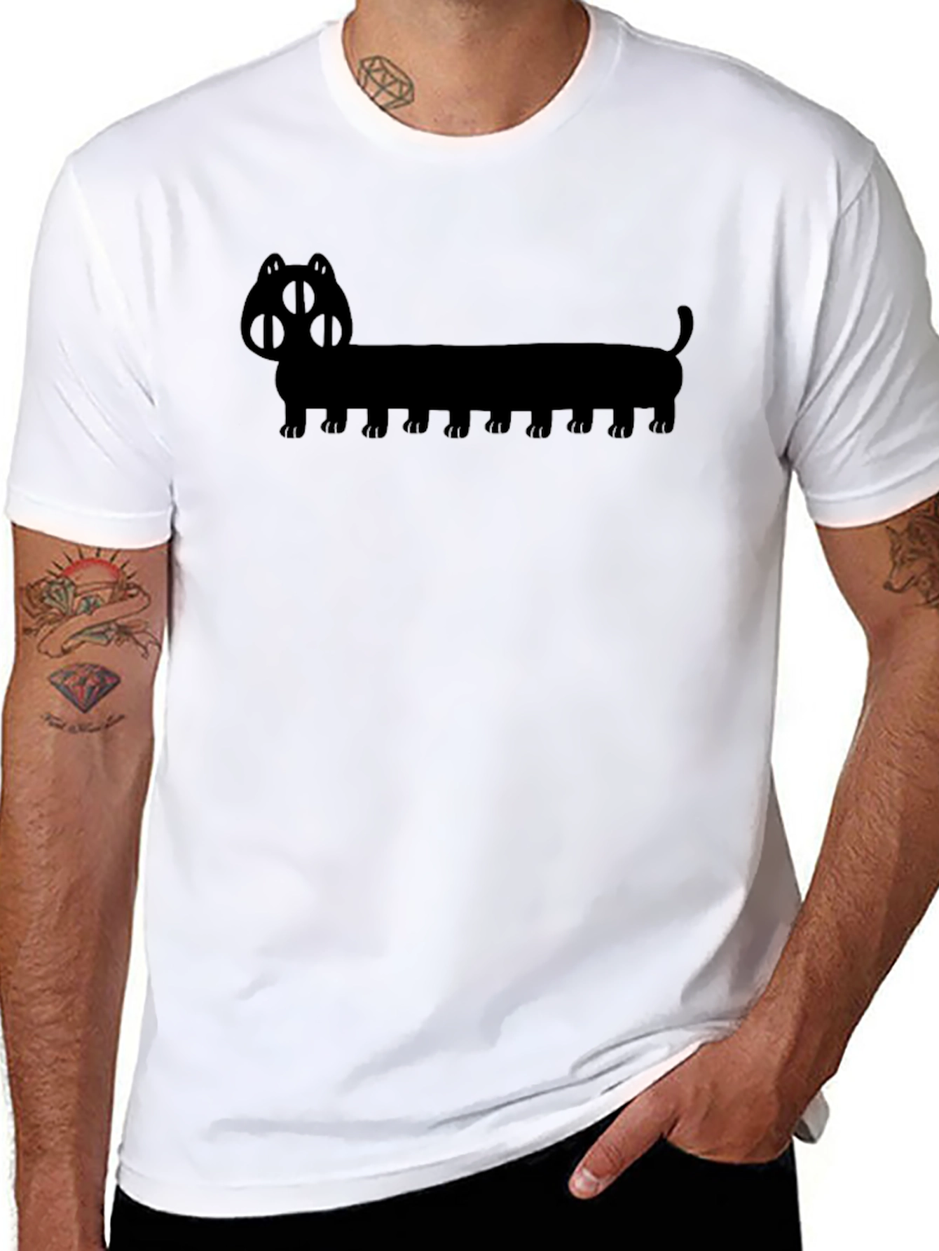 Long Dog Silhouette T-Shirt - Unique Graphic Tee